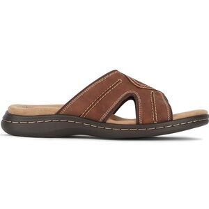 Dockers Sunland Men's Brown Slide Sandals with memory foam, size 10